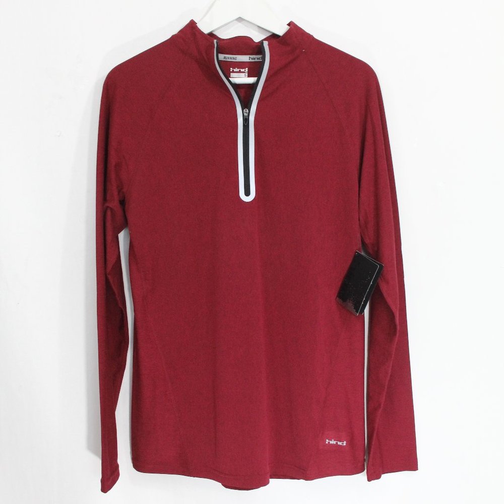Hind Men Long Sleeve Running Shirt NEW Half Zip Top Small Active
